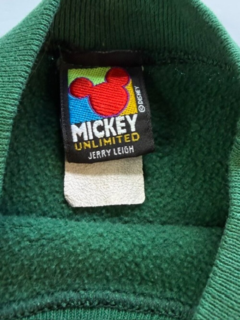 Vintage Sweatshirt Mickey Unlimited Jerry Leigh Knit Goofy Green Unisex Sz L - Picture 3 of 9
